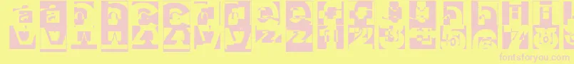 Brokat-fontti – vaaleanpunaiset fontit keltaisella taustalla