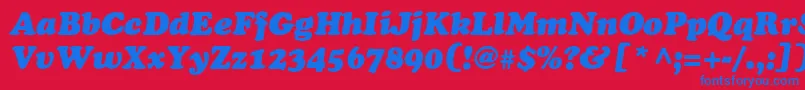 CooperItalicItalic Font – Blue Fonts on Red Background
