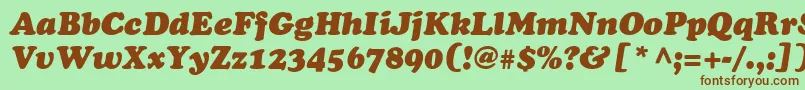 CooperItalicItalic Font – Brown Fonts on Green Background