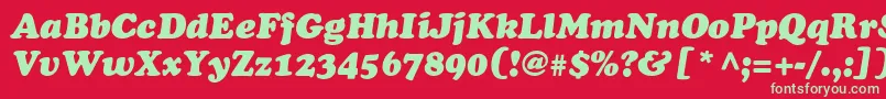Шрифт CooperItalicItalic – зелёные шрифты на красном фоне