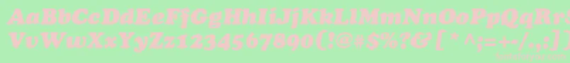 CooperItalicItalic Font – Pink Fonts on Green Background