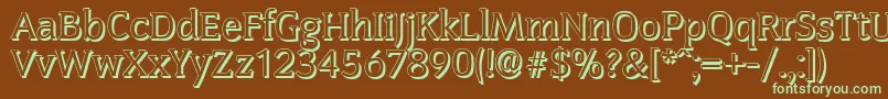 CongressshadowRegular Font – Green Fonts on Brown Background