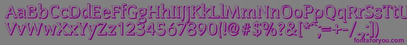 フォントCongressshadowRegular – 紫色のフォント、灰色の背景