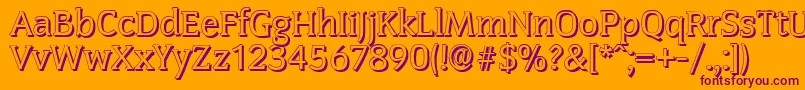 CongressshadowRegular Font – Purple Fonts on Orange Background