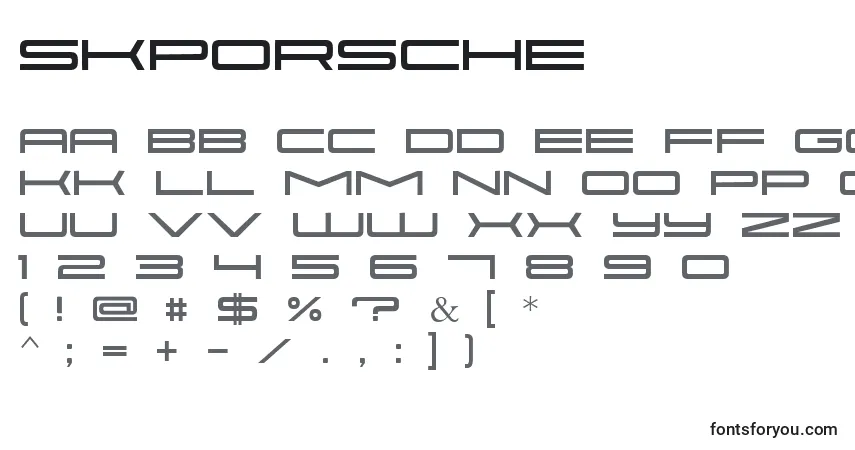 Шрифт SkPorsche – алфавит, цифры, специальные символы