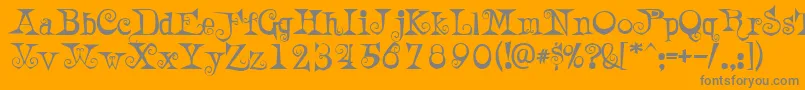 Weitere Informationen zur AWeirdPartyalt-Schriftart AWeirdPartyalt-Schriftart – Graue Schriften auf orangefarbenem Hintergrund