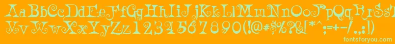 AWeirdPartyalt Font – Green Fonts on Orange Background