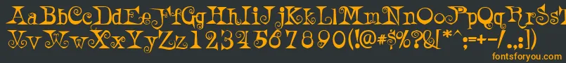 Шрифт AWeirdPartyalt – оранжевые шрифты на чёрном фоне