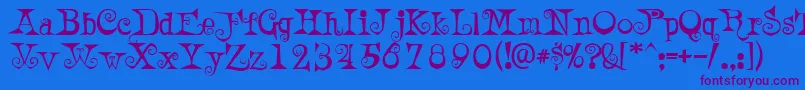 AWeirdPartyalt Font – Purple Fonts on Blue Background