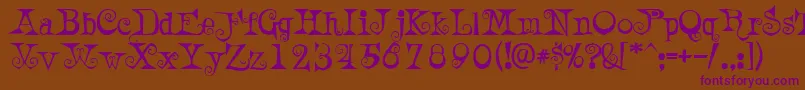 AWeirdPartyalt Font – Purple Fonts on Brown Background