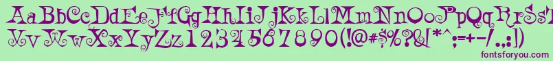 AWeirdPartyalt Font – Purple Fonts on Green Background