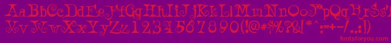 AWeirdPartyalt Font – Red Fonts on Purple Background