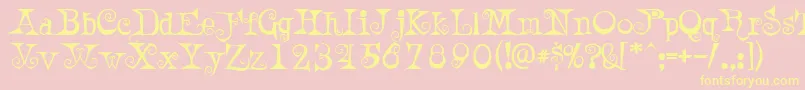 AWeirdPartyalt-Schriftart – Gelbe Schriften auf rosa Hintergrund