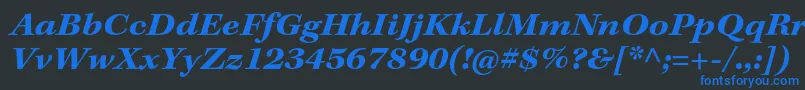 KeplerstdBoldextit Font – Blue Fonts on Black Background