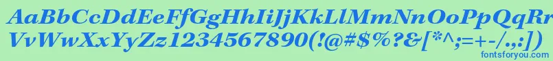 KeplerstdBoldextit Font – Blue Fonts on Green Background