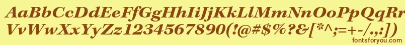 KeplerstdBoldextit Font – Brown Fonts on Yellow Background