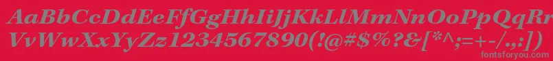 Czcionka KeplerstdBoldextit – szare czcionki na czerwonym tle