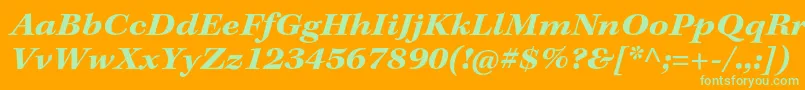 KeplerstdBoldextit Font – Green Fonts on Orange Background
