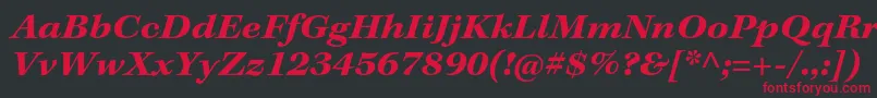 KeplerstdBoldextit Font – Red Fonts on Black Background