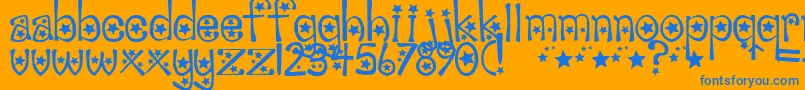 Sabrina ffy Font – Blue Fonts on Orange Background