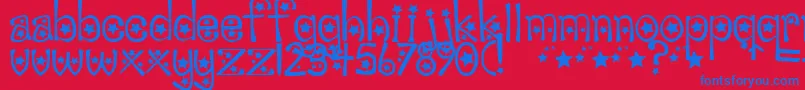 Sabrina ffy-Schriftart – Blaue Schriften auf rotem Hintergrund