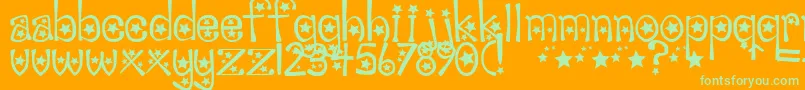 Sabrina ffy Font – Green Fonts on Orange Background