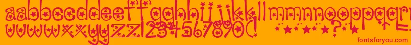 Sabrina ffy Font – Red Fonts on Orange Background