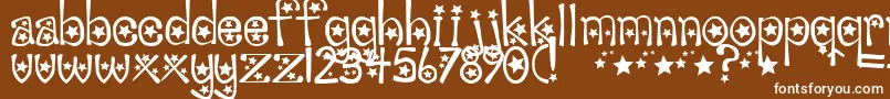 Sabrina ffy Font – White Fonts on Brown Background