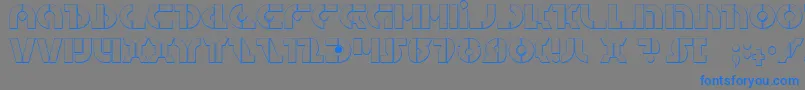 フォントQuestlokShadow – 灰色の背景に青い文字