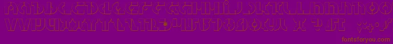 QuestlokShadow-Schriftart – Braune Schriften auf violettem Hintergrund