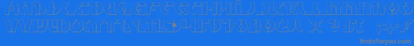 QuestlokShadow-Schriftart – Graue Schriften auf blauem Hintergrund