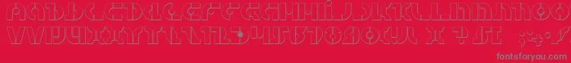フォントQuestlokShadow – 赤い背景に灰色の文字