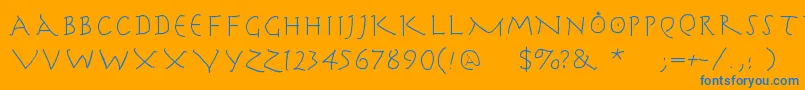 Police Herrcooleswriting – polices bleues sur fond orange
