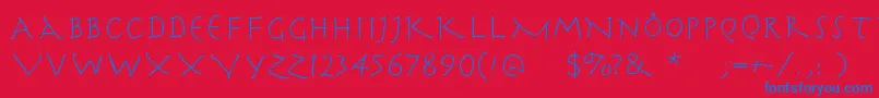 Herrcooleswriting Font – Blue Fonts on Red Background