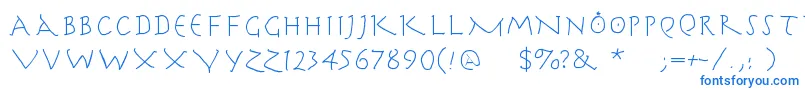 フォントHerrcooleswriting – 白い背景に青い文字