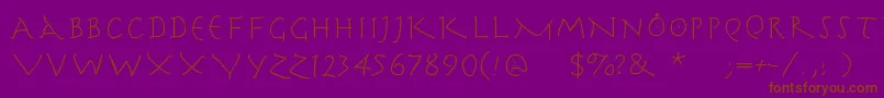 Herrcooleswriting Font – Brown Fonts on Purple Background