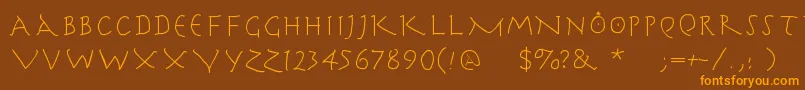 Herrcooleswriting Font – Orange Fonts on Brown Background