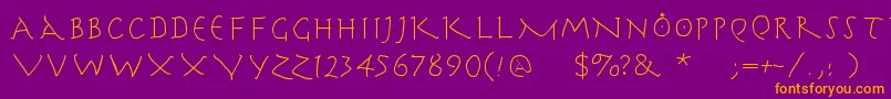 Herrcooleswriting Font – Orange Fonts on Purple Background