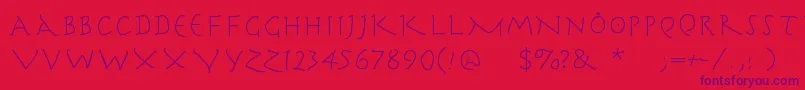 Herrcooleswriting Font – Purple Fonts on Red Background