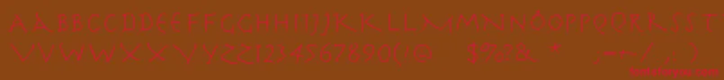 Herrcooleswriting-fontti – punaiset fontit ruskealla taustalla