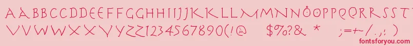 Herrcooleswriting Font – Red Fonts on Pink Background
