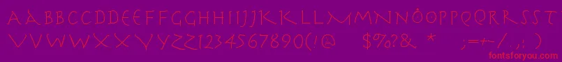 Herrcooleswriting Font – Red Fonts on Purple Background