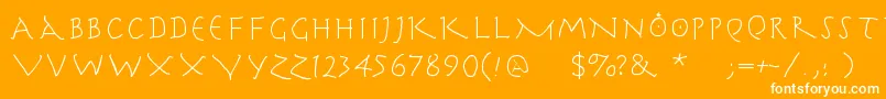 Herrcooleswriting Font – White Fonts on Orange Background