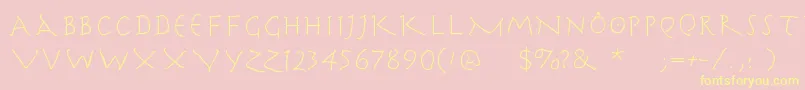 Herrcooleswriting Font – Yellow Fonts on Pink Background