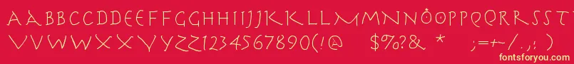 Herrcooleswriting Font – Yellow Fonts on Red Background