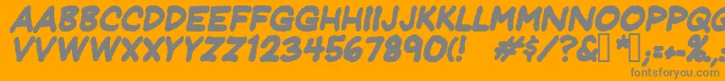 JeffreyprintJlBoldItalic-Schriftart – Graue Schriften auf orangefarbenem Hintergrund