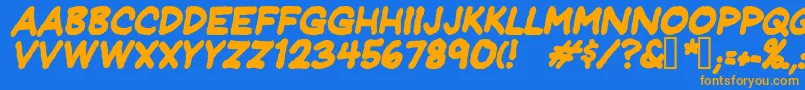 JeffreyprintJlBoldItalic Font – Orange Fonts on Blue Background