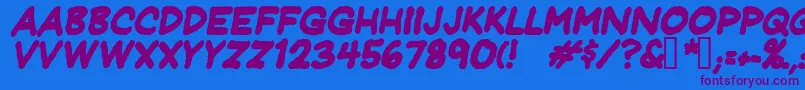 JeffreyprintJlBoldItalic Font – Purple Fonts on Blue Background