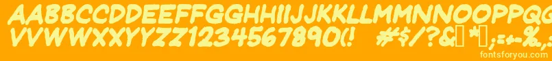 JeffreyprintJlBoldItalic Font – Yellow Fonts on Orange Background