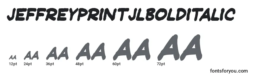 JeffreyprintJlBoldItalic Font Sizes
